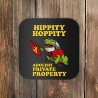 Hippity Hoppity Abolish Private Property Frog Meme Coaster thumb 0