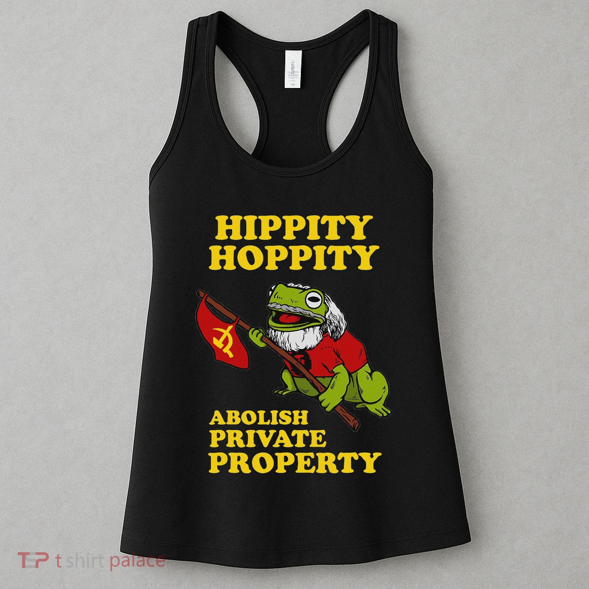 Hippity Hoppity Abolish Private Property Frog Meme Women's Tank Top