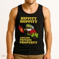 Hippity Hoppity Abolish Private Property Frog Meme Tank Top thumb 3