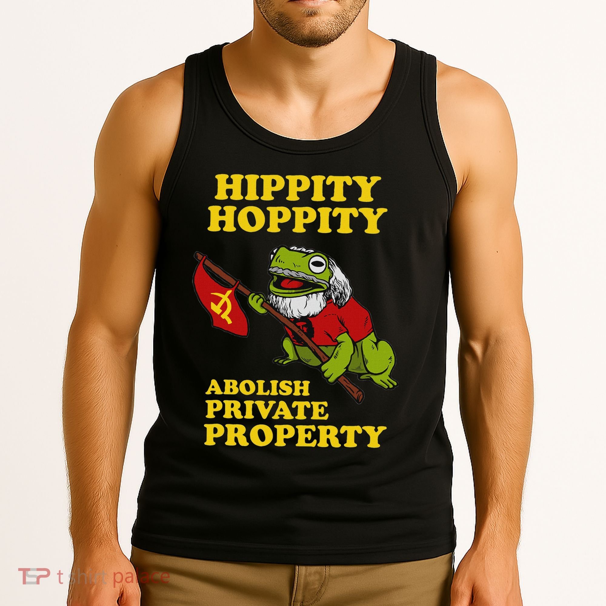 Hippity Hoppity Abolish Private Property Frog Meme Tank Top
