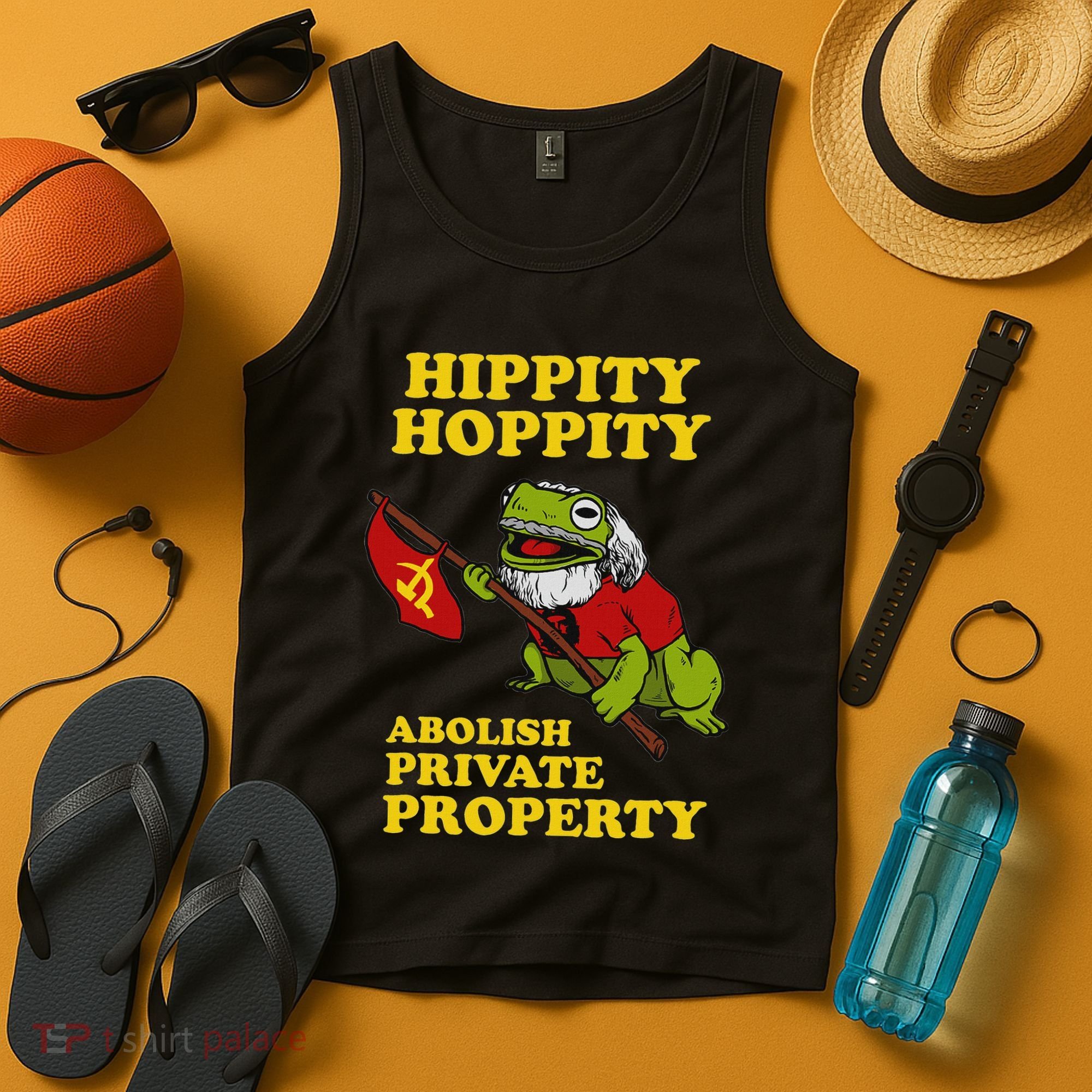 Hippity Hoppity Abolish Private Property Frog Meme Tank Top