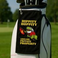 Hippity Hoppity Abolish Private Property Frog Meme Golf Towel thumb 2