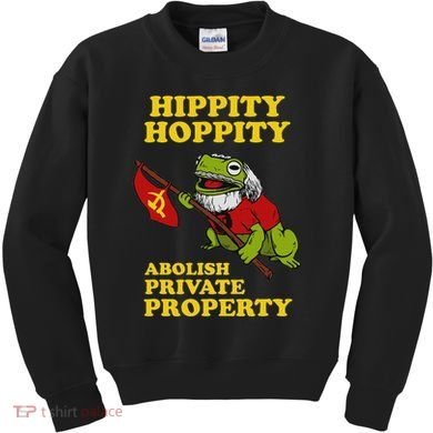 Hippity Hoppity Abolish Private Property Frog Meme Kids Sweatshirt