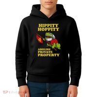 Hippity Hoppity Abolish Private Property Frog Meme Kids Hoodie thumb 4