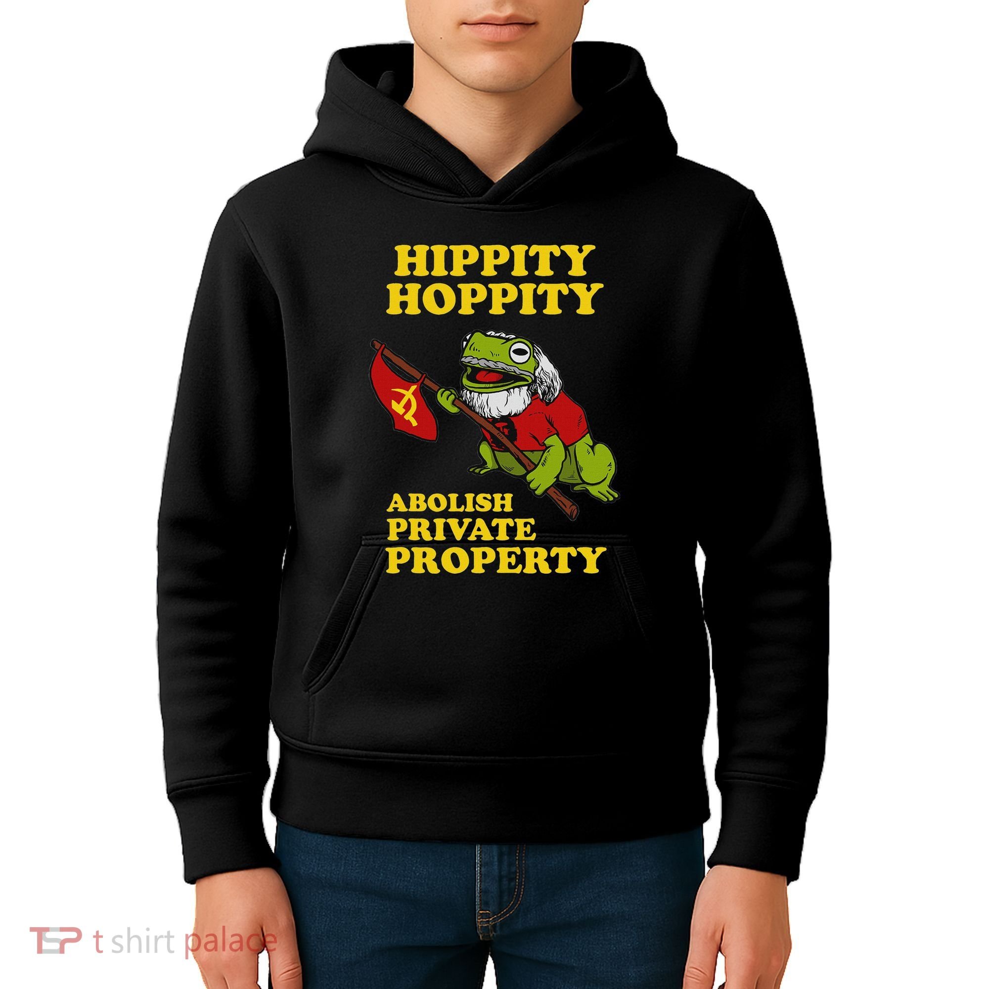 Hippity Hoppity Abolish Private Property Frog Meme Kids Hoodie