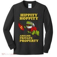 Hippity Hoppity Abolish Private Property Frog Meme Kids Long Sleeve Shirt thumb 0