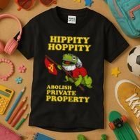 Hippity Hoppity Abolish Private Property Frog Meme Kids T-Shirt thumb 3