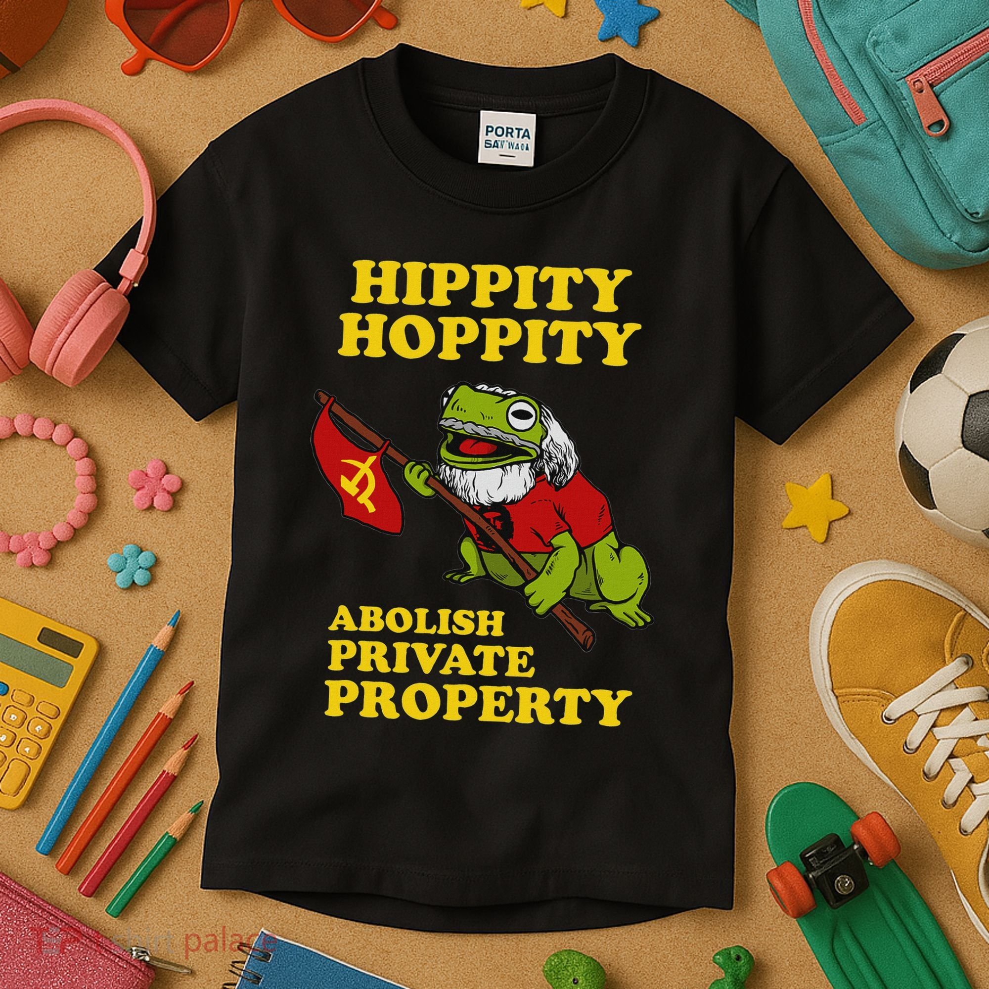 Hippity Hoppity Abolish Private Property Frog Meme Kids T-Shirt