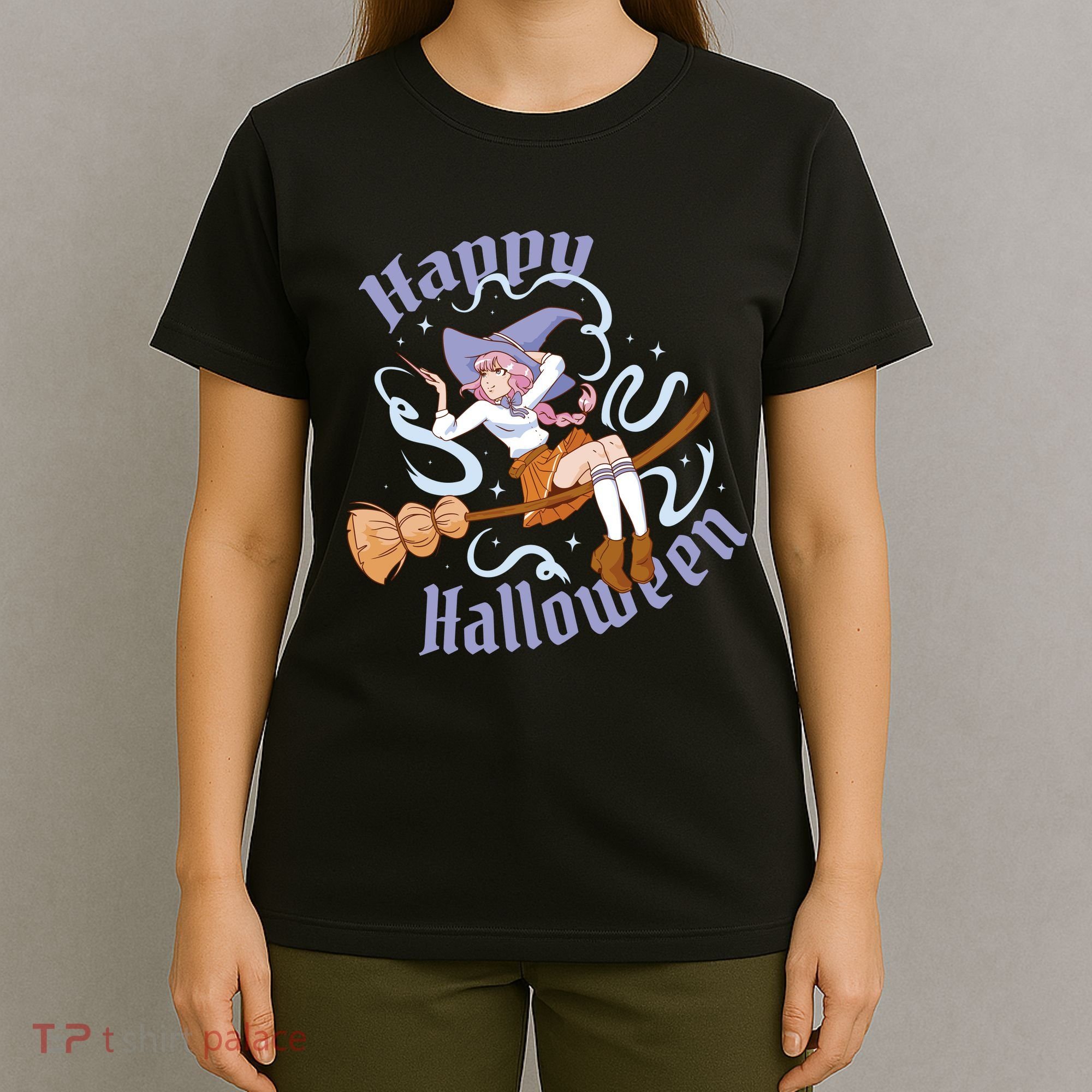 Happy Halloween Anime Witch Girl T-Shirt