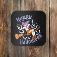 Happy Halloween Anime Witch Girl Coaster thumb 0
