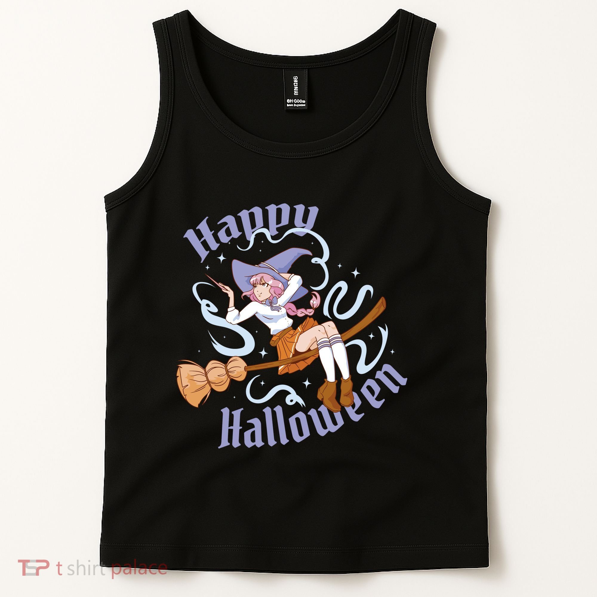 Happy Halloween Anime Witch Girl Tank Top