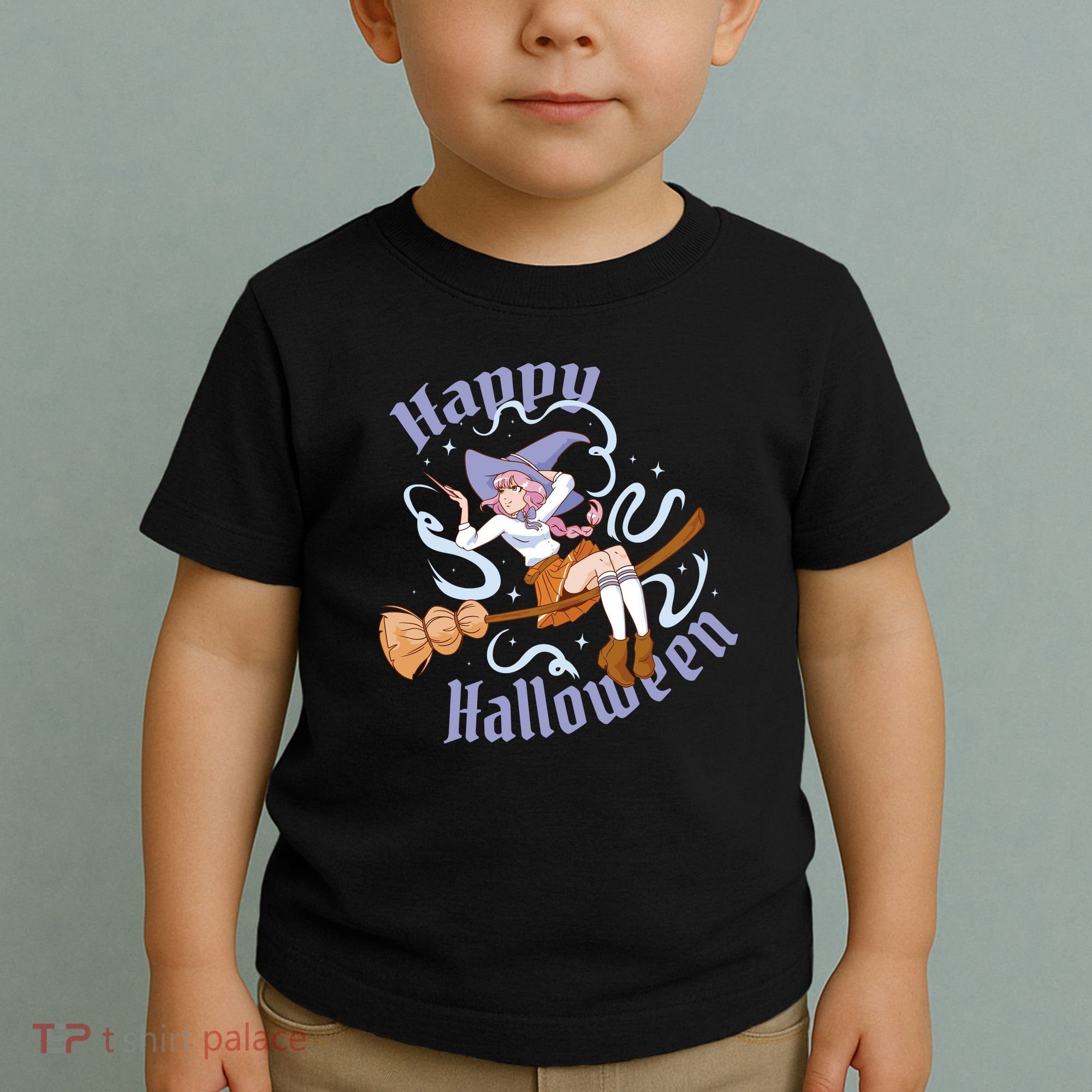 Happy Halloween Anime Witch Girl Toddler T-Shirt