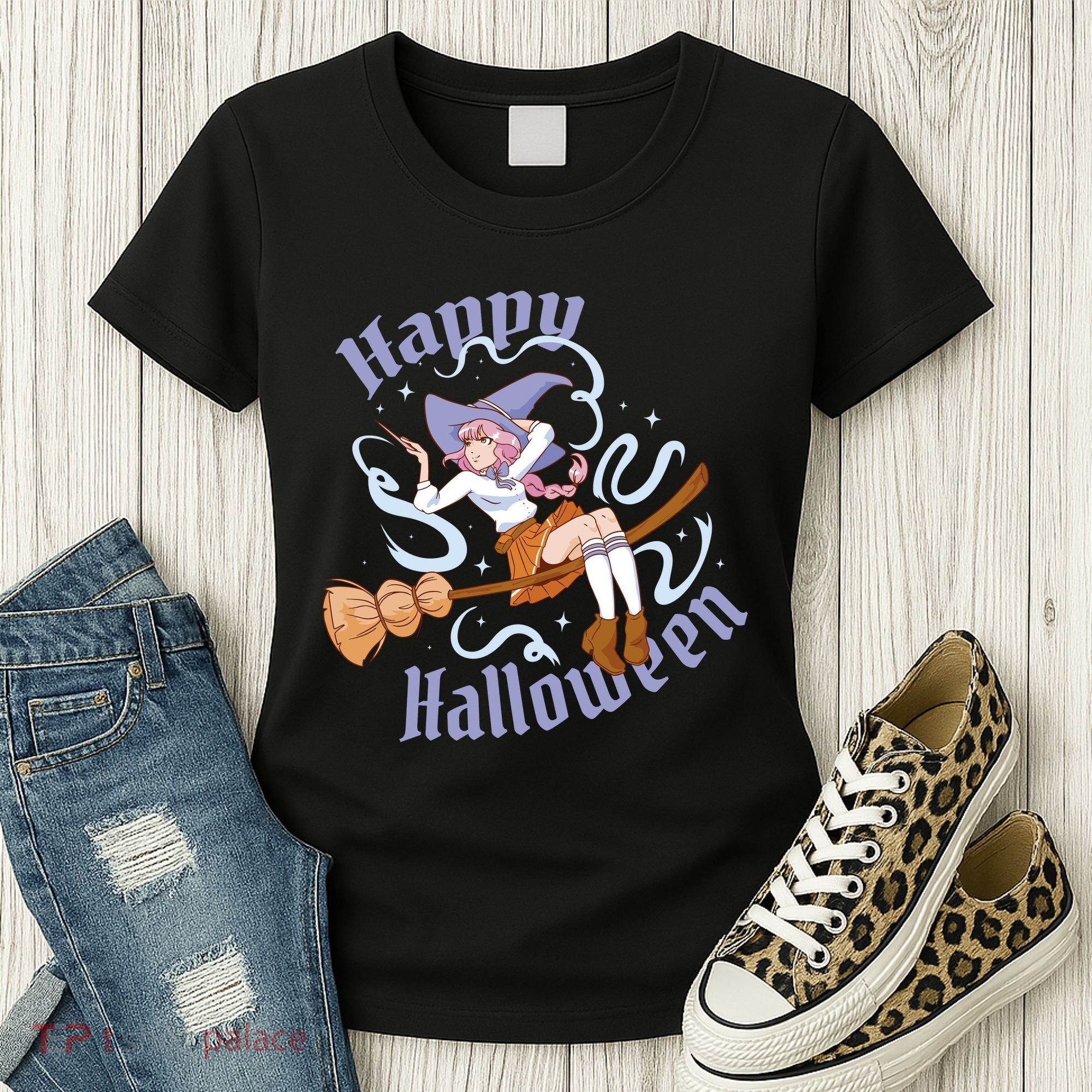 Happy Halloween Anime Witch Girl Women's T-Shirt
