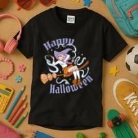 Happy Halloween Anime Witch Girl Kids T-Shirt thumb 3
