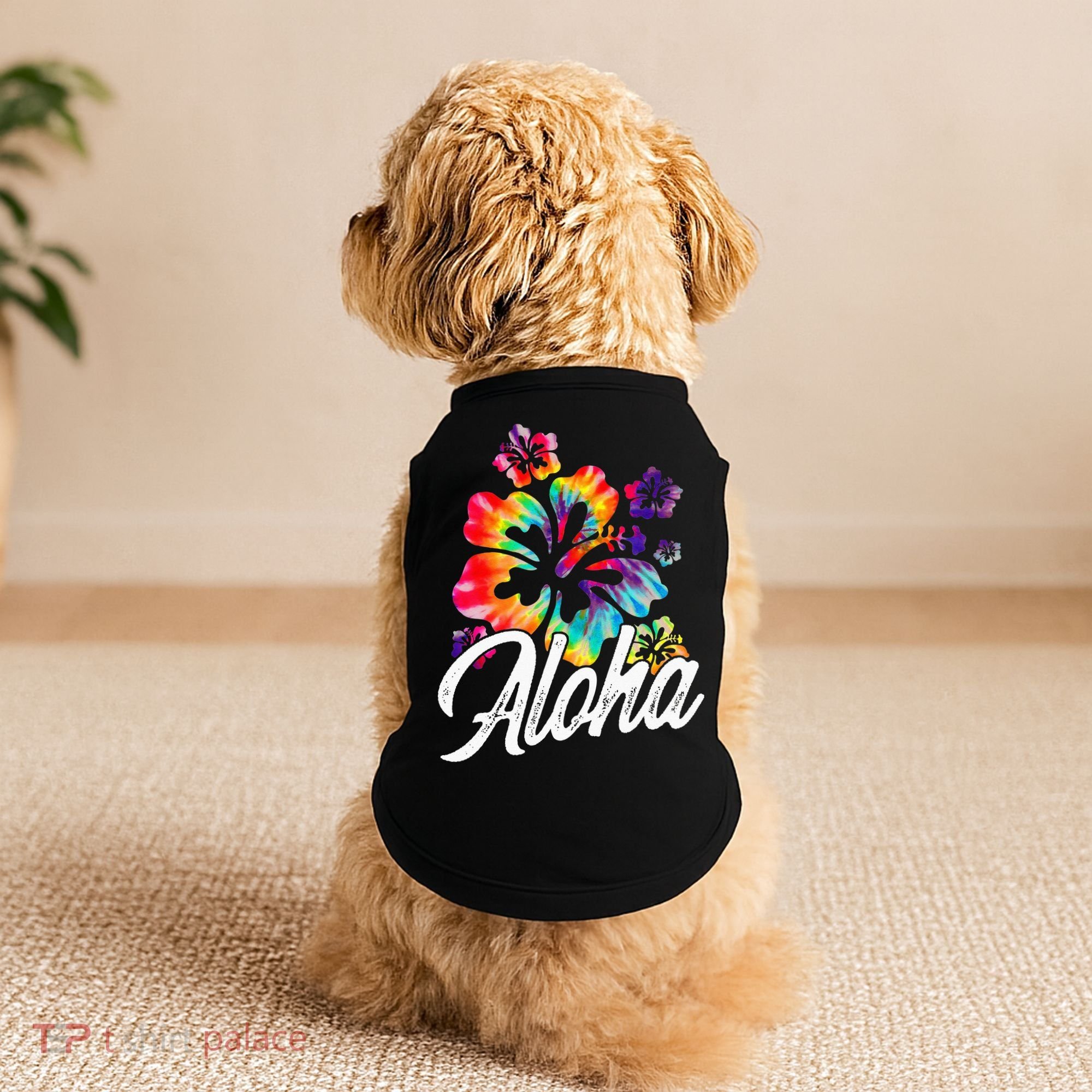 Hawaii Hawaiian Aloha Beaches Hibiscus Flowers Doggie Tank