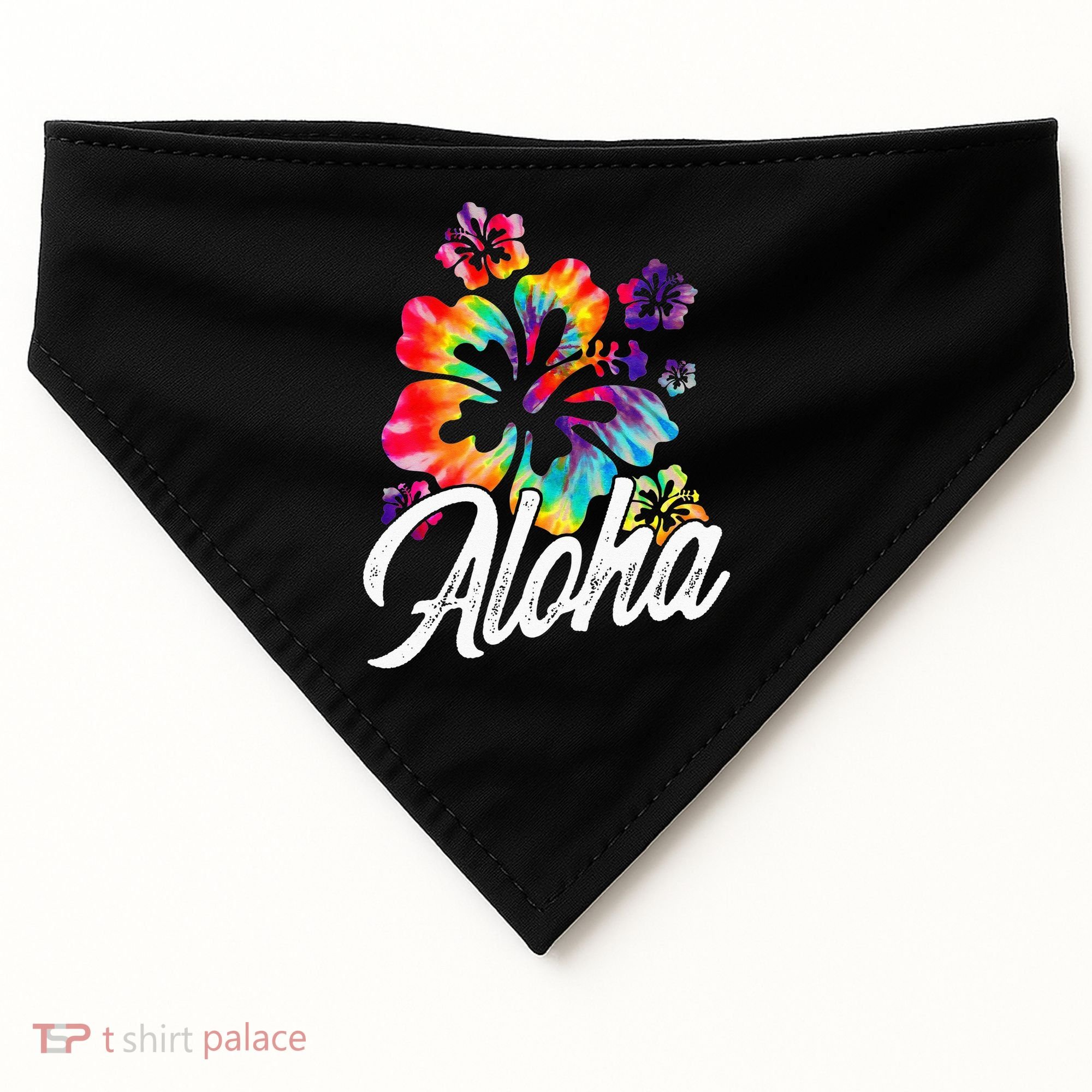 Hawaii Hawaiian Aloha Beaches Hibiscus Flowers USA-Made Doggie Bandana