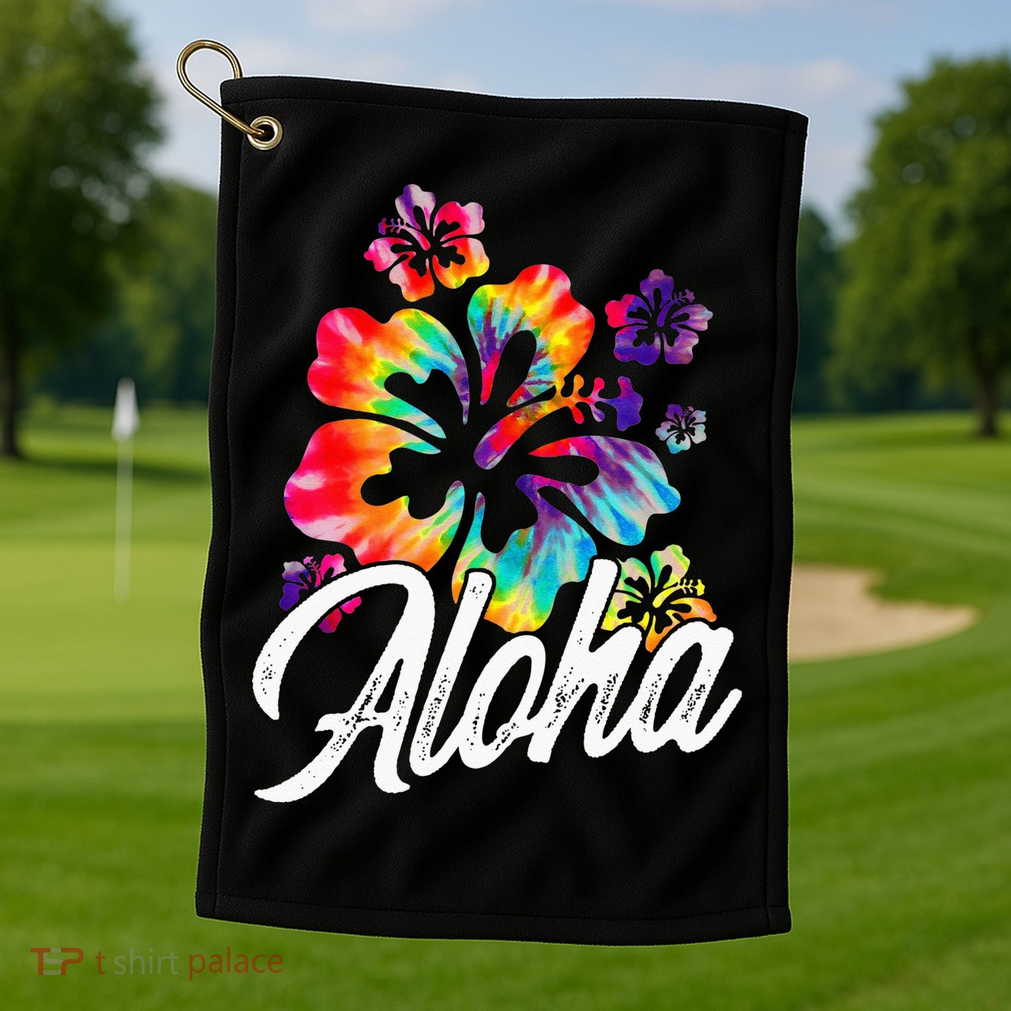 Hawaii Hawaiian Aloha Beaches Hibiscus Flowers Golf Towel