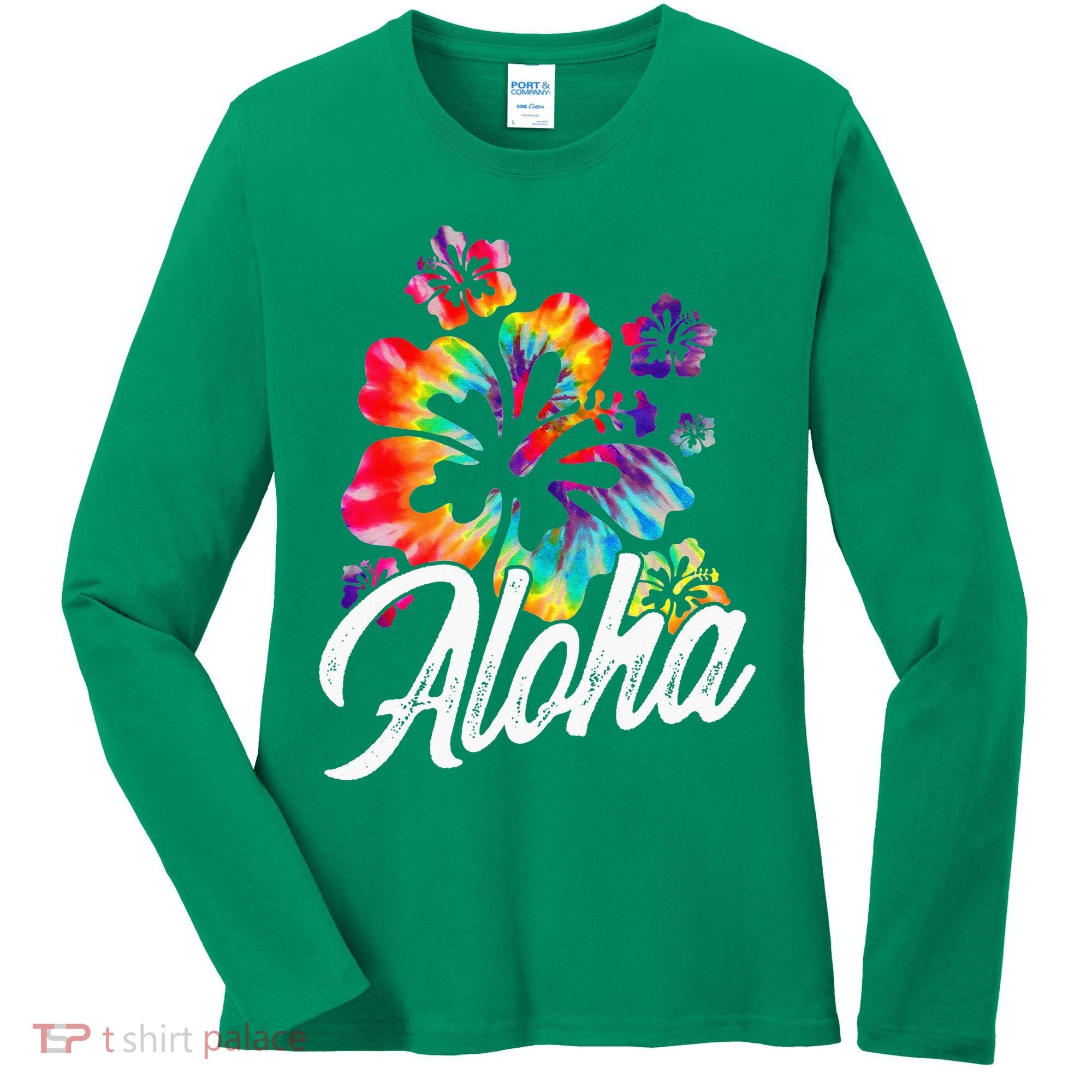 Hawaii Hawaiian Aloha Beaches Hibiscus Flowers Women's Long Sleeve Shirt