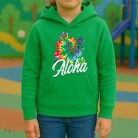 Hawaii Hawaiian Aloha Beaches Hibiscus Flowers Kids Hoodie thumb 3