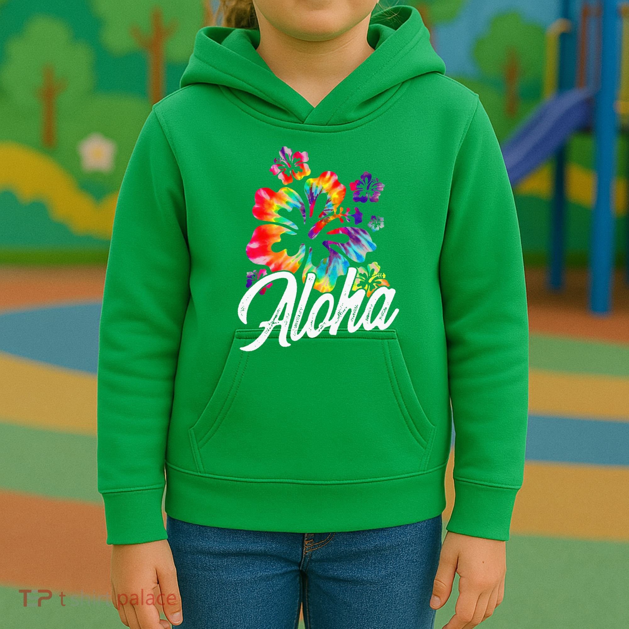 Hawaii Hawaiian Aloha Beaches Hibiscus Flowers Kids Hoodie