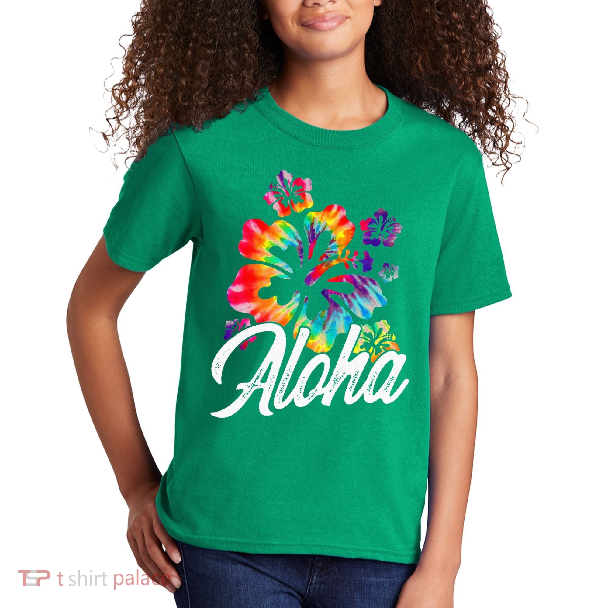 Hawaii Hawaiian Aloha Beaches Hibiscus Flowers Kids T-Shirt