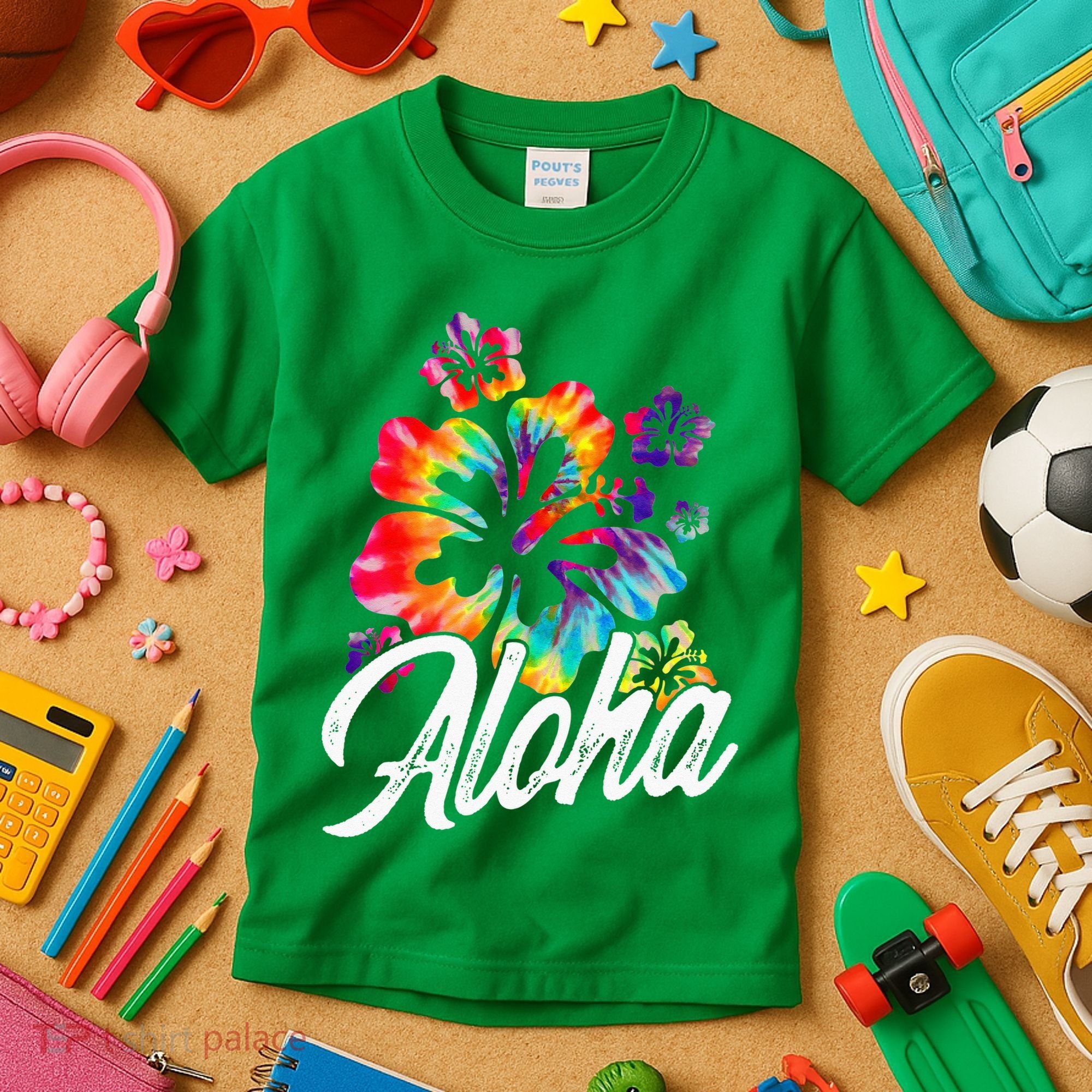 Hawaii Hawaiian Aloha Beaches Hibiscus Flowers Kids T-Shirt