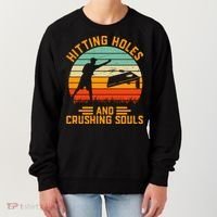 Hitting Holes And Crushing Souls Cornhole Women's Sweatshirt thumb 0