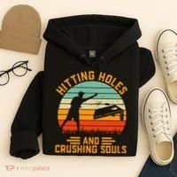 Hitting Holes And Crushing Souls Cornhole Hoodie thumb 4
