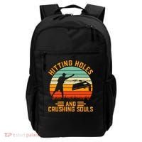 Hitting Holes And Crushing Souls Cornhole Backpack thumb 0