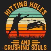 Hitting Holes And Crushing Souls Cornhole Beanie thumb 2