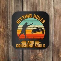 Hitting Holes And Crushing Souls Cornhole Coaster thumb 0