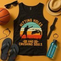 Hitting Holes And Crushing Souls Cornhole Tank Top thumb 4