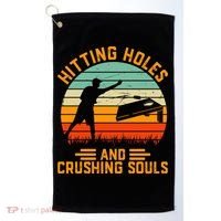 Hitting Holes And Crushing Souls Cornhole Golf Towel thumb 0