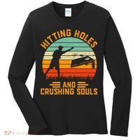 Hitting Holes And Crushing Souls Cornhole Women's Long Sleeve Shirt thumb 0