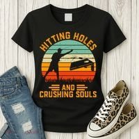 Hitting Holes And Crushing Souls Cornhole Women's T-Shirt thumb 3