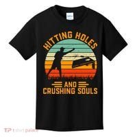 Hitting Holes And Crushing Souls Cornhole Kids T-Shirt thumb 0