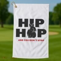 Hip Hop And You Don't Stop Funny Easter And Rap Golf Towel thumb 1