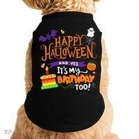 Happy Halloween And Yes It's My Birthday Halloween Apparel Doggie Tank thumb 0