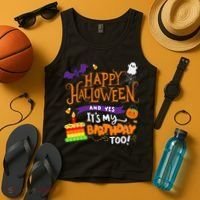 Happy Halloween And Yes It's My Birthday Halloween Apparel Tank Top thumb 4