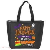 Happy Halloween And Yes It's My Birthday Halloween Apparel Tote Bag thumb 0