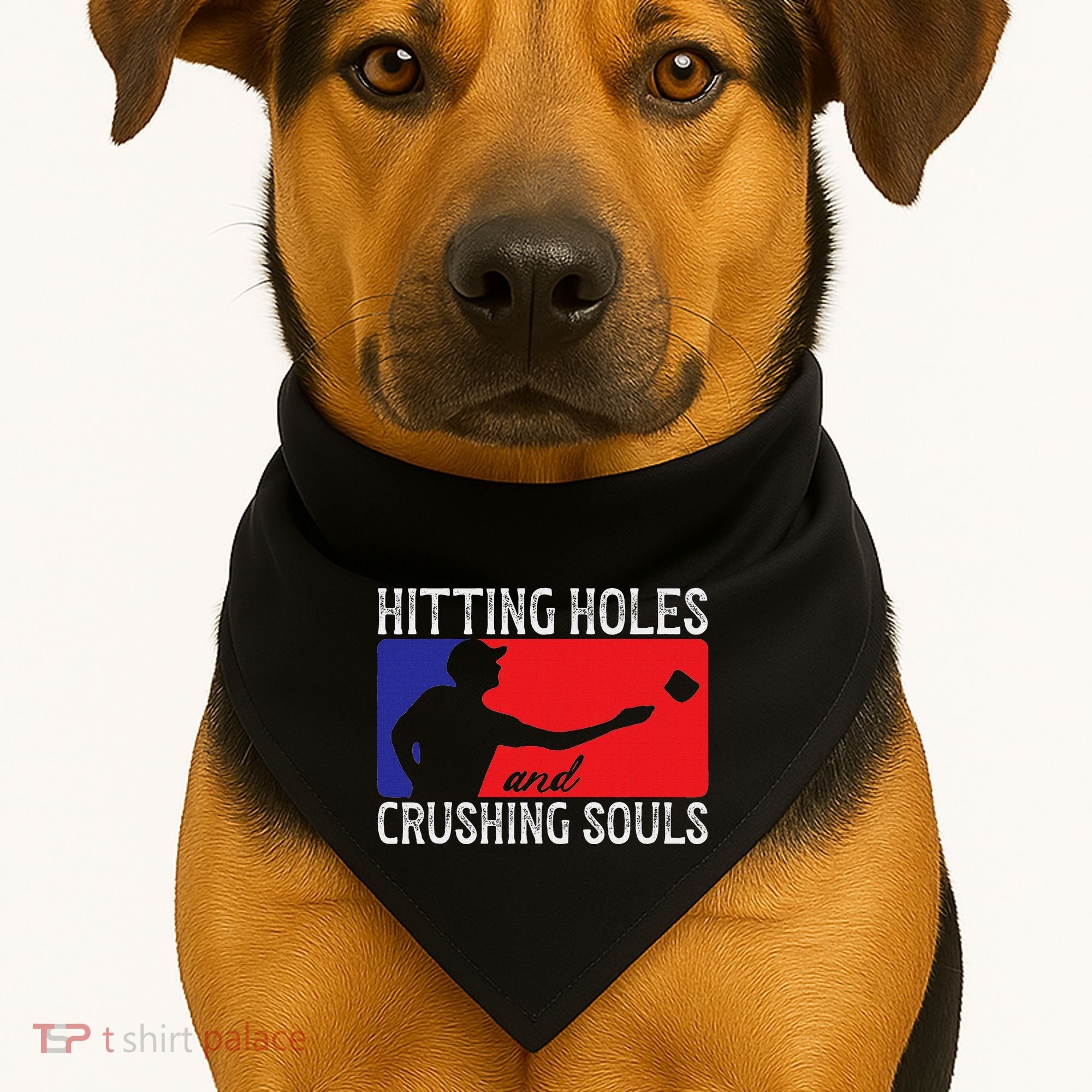 Hitting Holes And Crushing Souls Toss Players Cornhole USA-Made Doggie Bandana