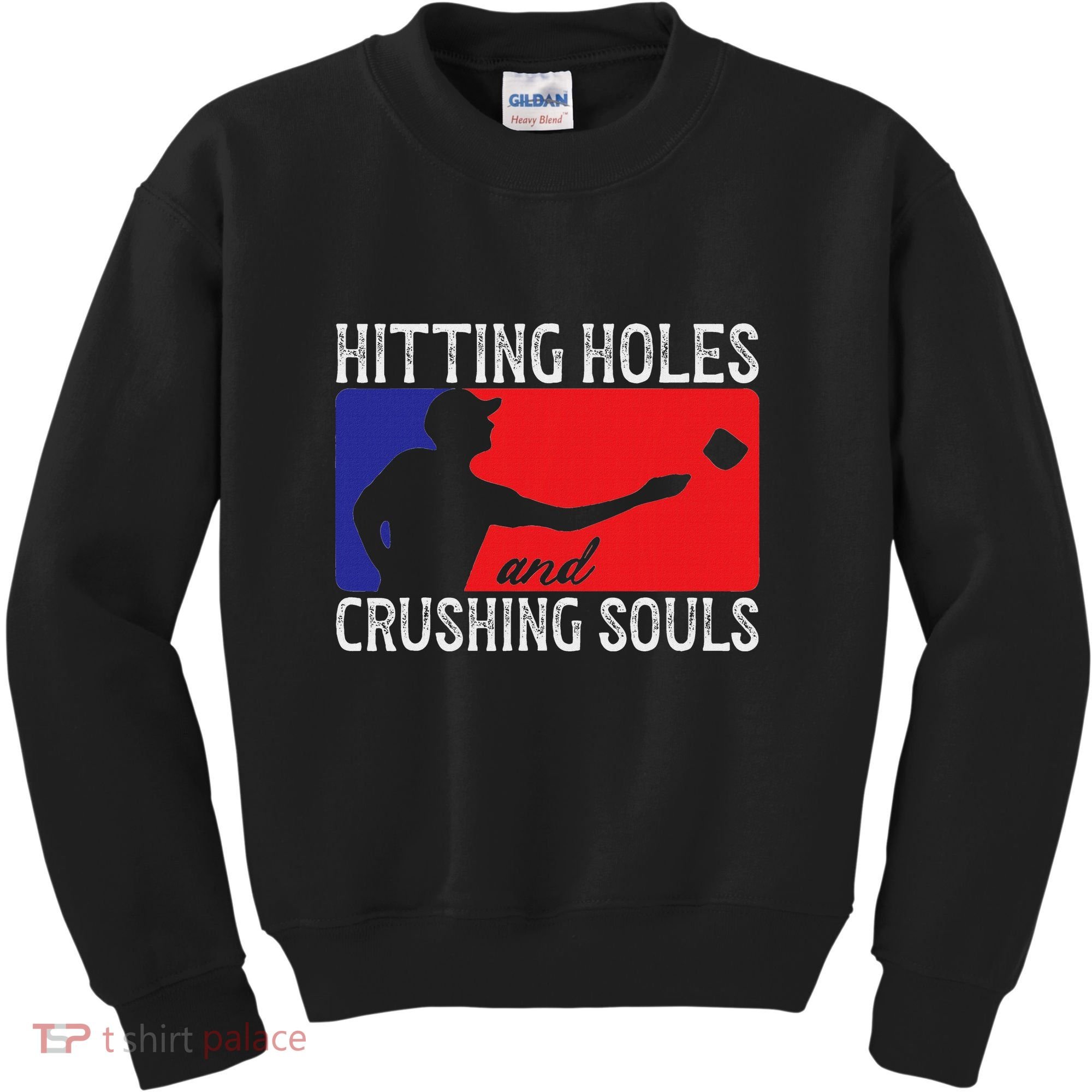 Hitting Holes And Crushing Souls Toss Players Cornhole Kids Sweatshirt