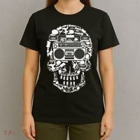 Hip Hop Boombox Hiphop Boombox Skull T-Shirt thumb 4