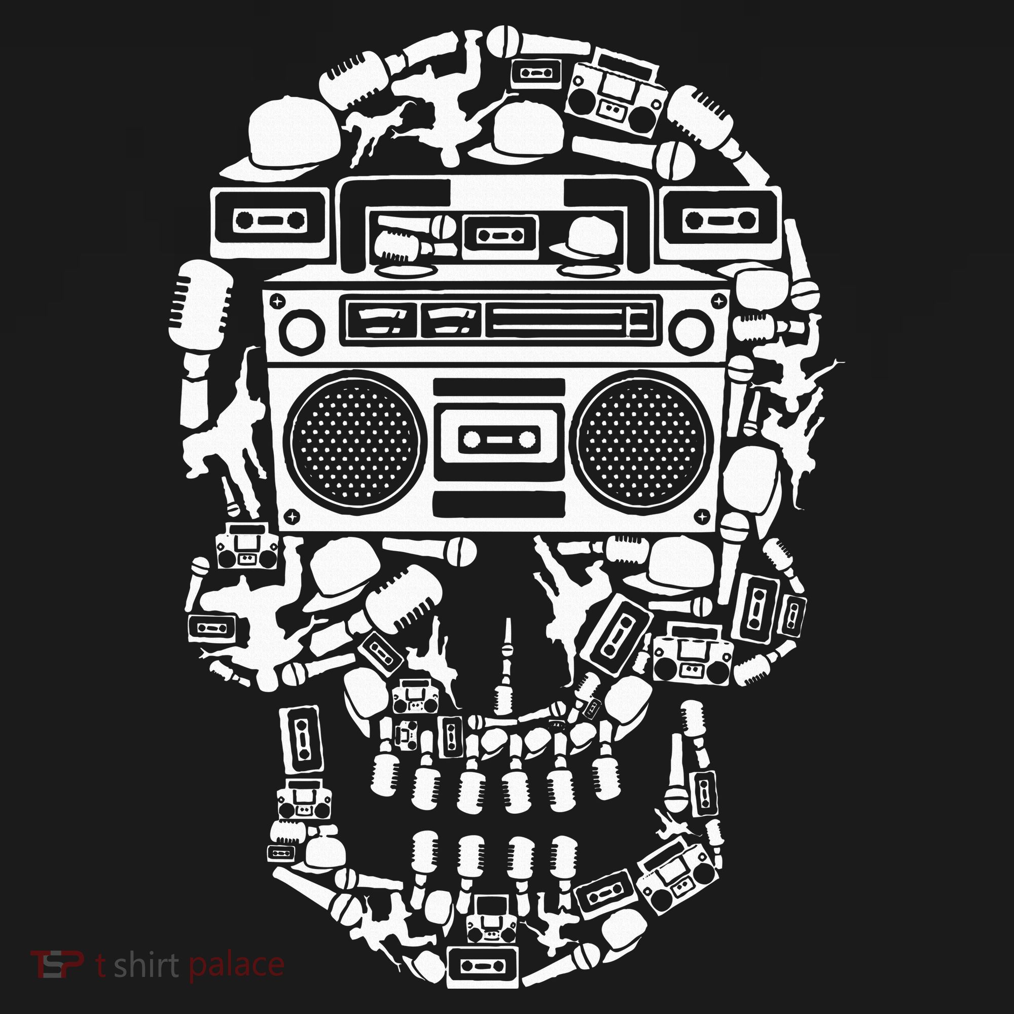 Hip Hop Boombox Hiphop Boombox Skull Women's Hoodie