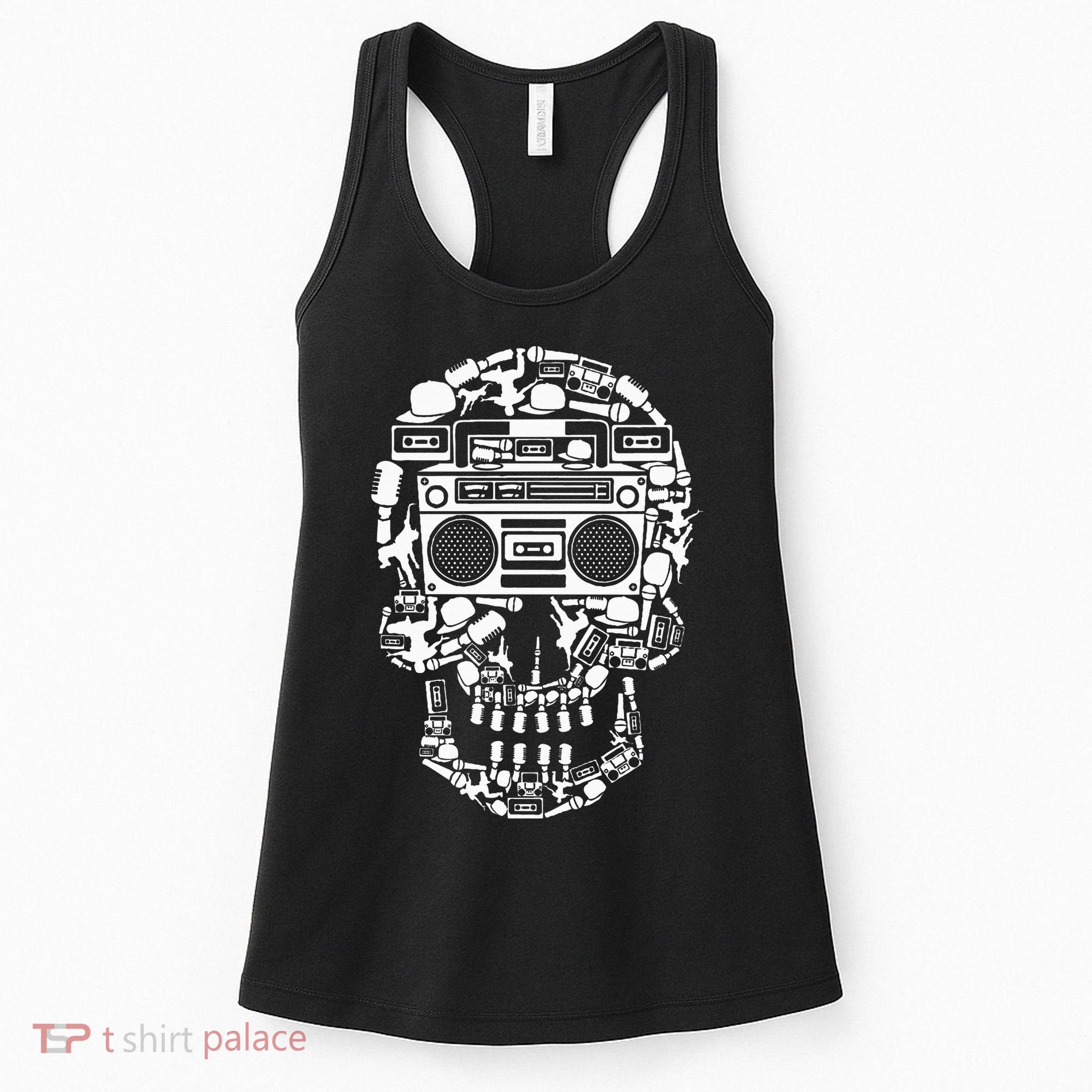 Hip Hop Boombox Hiphop Boombox Skull Women's Tank Top