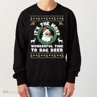 Holiday Hunting Bag with Festive Deer Women's Sweatshirt thumb 0