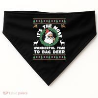 Holiday Hunting Bag with Festive Deer USA-Made Doggie Bandana thumb 0