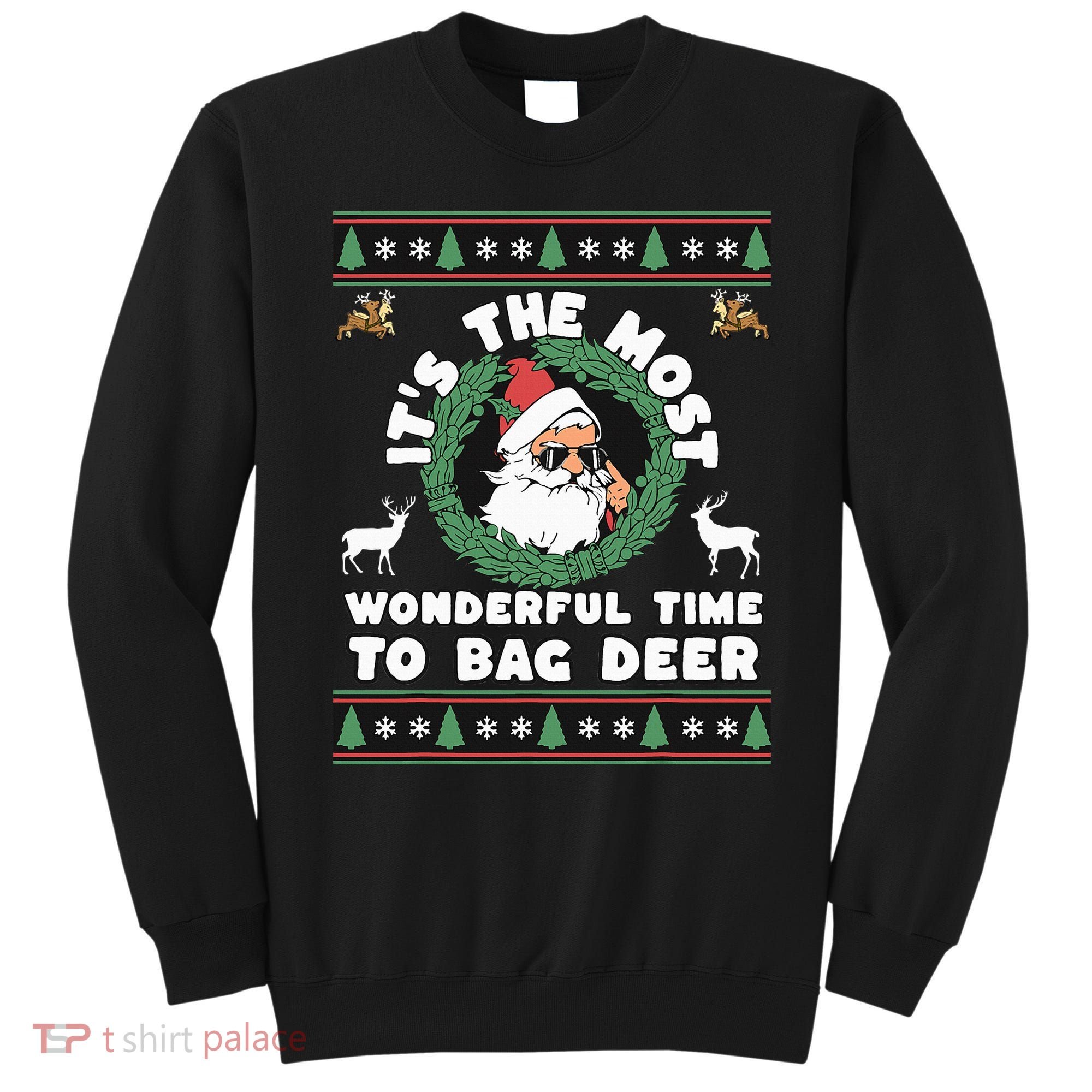 Holiday Hunting Bag with Festive Deer Sweatshirt