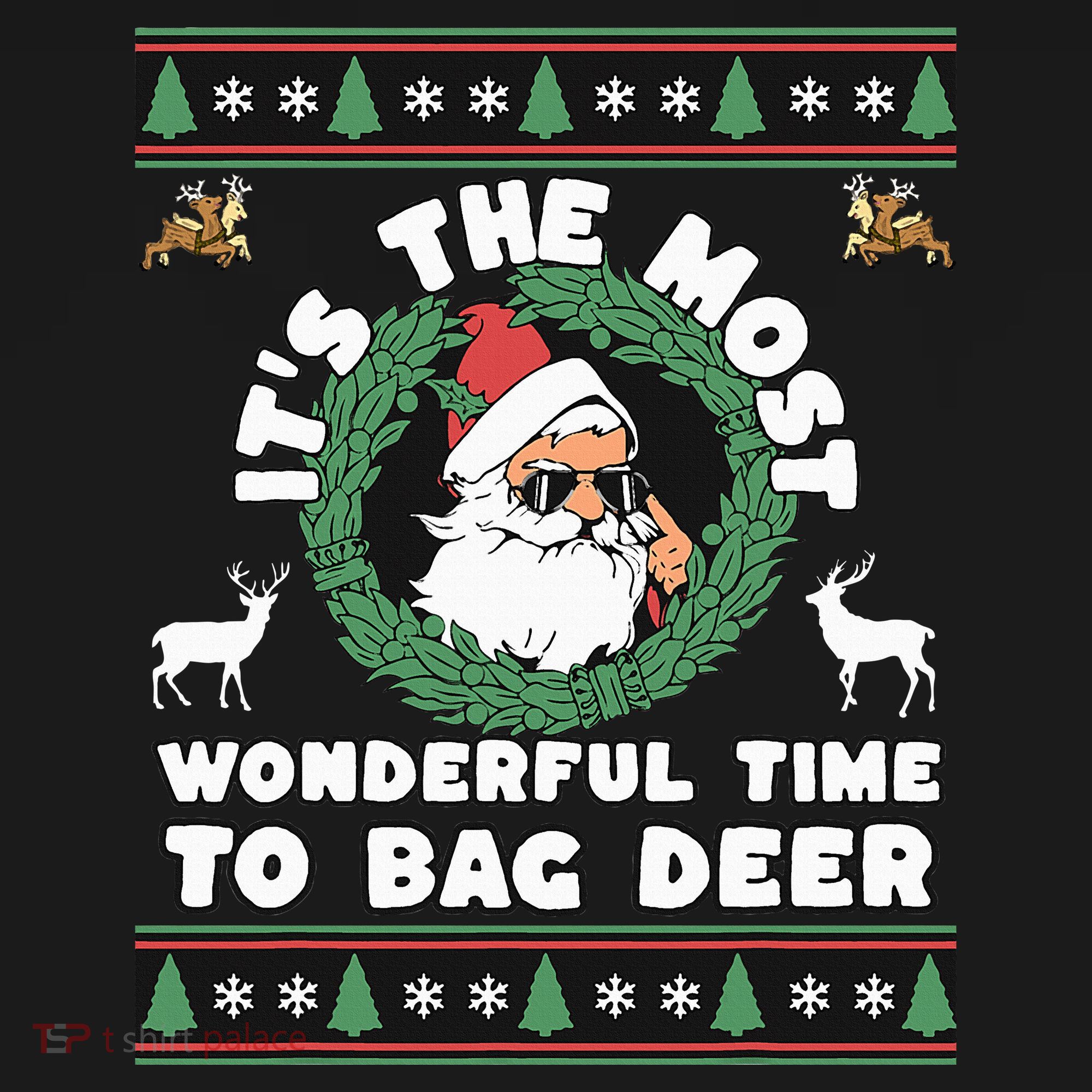 Holiday Hunting Bag with Festive Deer T-Shirt