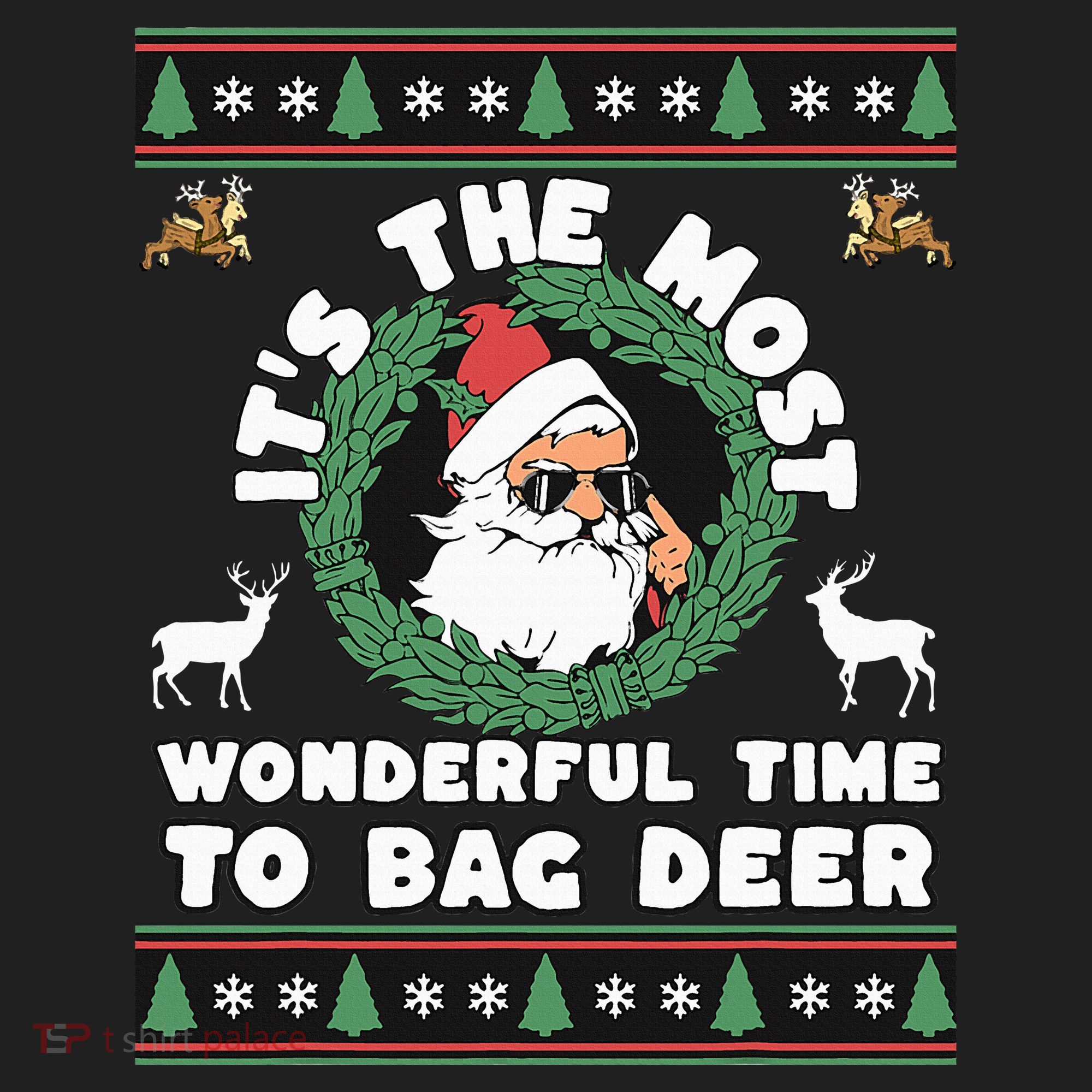 Holiday Hunting Bag with Festive Deer Beanie